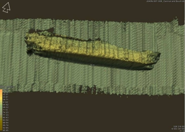 Sonarowe zdjęcia statku Cemfjord spoczywającego na dnie Morza Północnego - GospodarkaMorska.pl