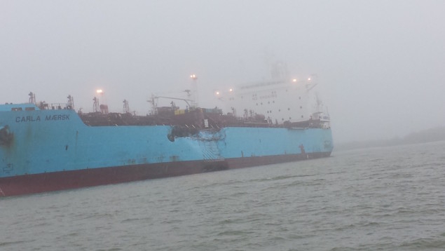 Carla Maersk uszkodzona po zderzeniu na Houston Ship Channel (video) - GospodarkaMorska.pl