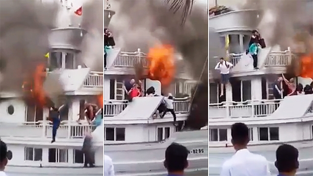 Skakali do wody, by przeżyć. Niesamowite nagranie z Wietnamu (wideo) - GospodarkaMorska.pl