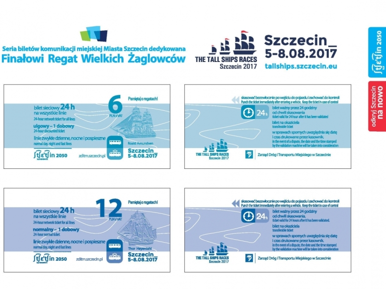 Szczecin: olbrzymie żaglowce na biletach komunikacji miejskiej - GospodarkaMorska.pl