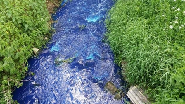 Wiadomo kto i czym zabarwił na niebiesko rzekę koło Poznania - GospodarkaMorska.pl