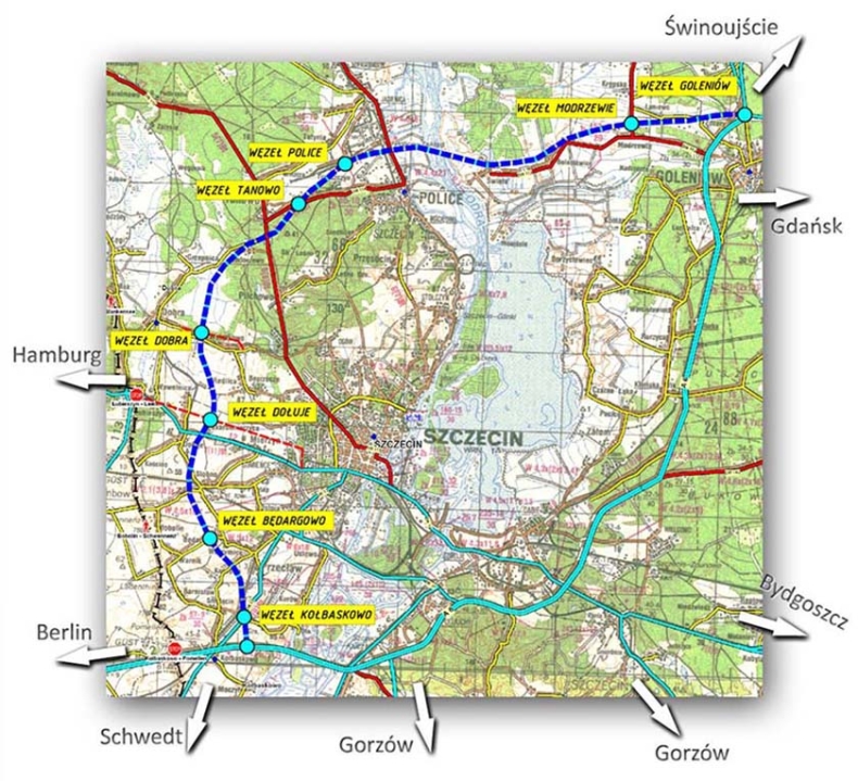 Brudziński: Rozpoczynamy prace studyjne nad Obwodnicą Zachodnią Szczecina (wizualizacja) - GospodarkaMorska.pl