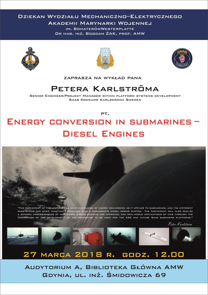 Wykład otwarty na temat przemiany energii w okrętach podwodnych - GospodarkaMorska.pl