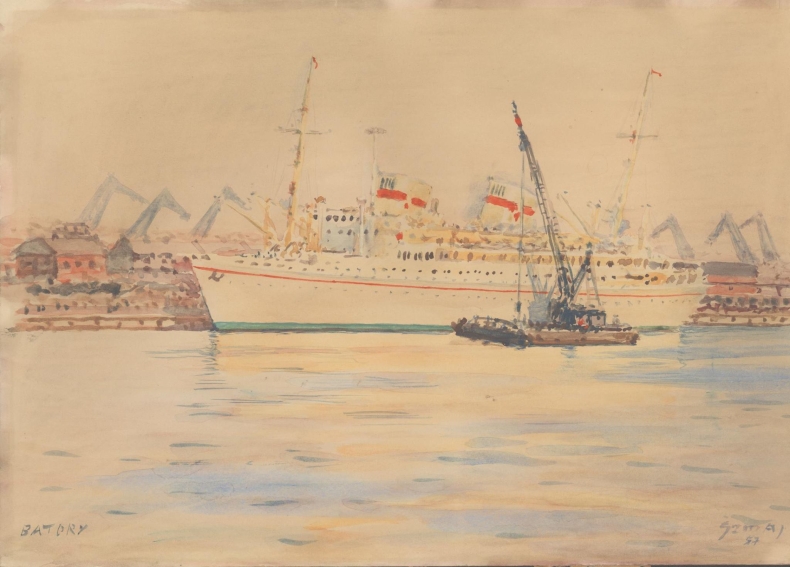 O 33 akwarele Stefana Szmaja ukazujące życie portu wzbogaci się Muzeum Miasta Gdyni - GospodarkaMorska.pl