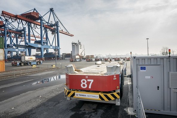 Czystsze powietrze w Hamburgu dzięki ekologicznym pojazdom do transportu kontenerów HHLA - GospodarkaMorska.pl