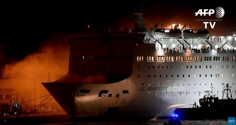 Pożar greckiego promu Eleftherios Venizelos (wideo) - GospodarkaMorska.pl