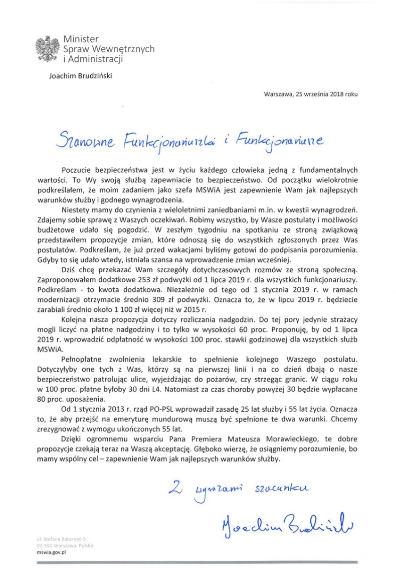 Brudziński do związkowców: Piłka po waszej stronie - GospodarkaMorska.pl