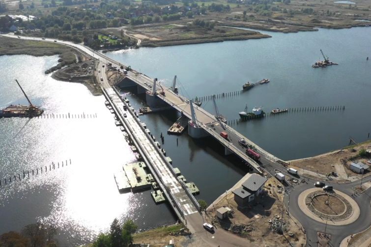 Rozpoczynają się próby obciążeniowe mostu w Sobieszewie - GospodarkaMorska.pl