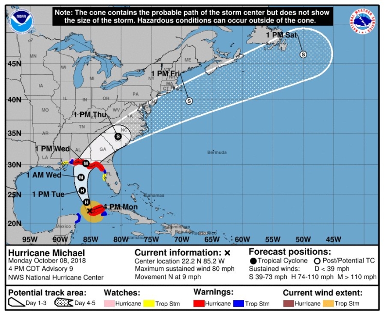 USA: Huragan Michael zbliża się do wybrzeży Florydy - GospodarkaMorska.pl