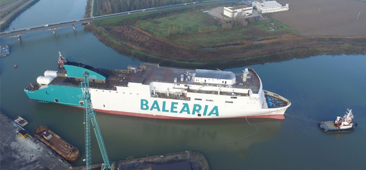 Balearia zwodowała nowy prom napędzany LNG z polskim akcentem - GospodarkaMorska.pl