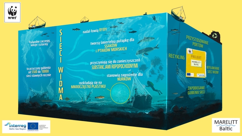 Prawie 25 ton wyłowionych sieci - projekt Marelitt Baltic w walce z sieciami widmo (wideo) - GospodarkaMorska.pl