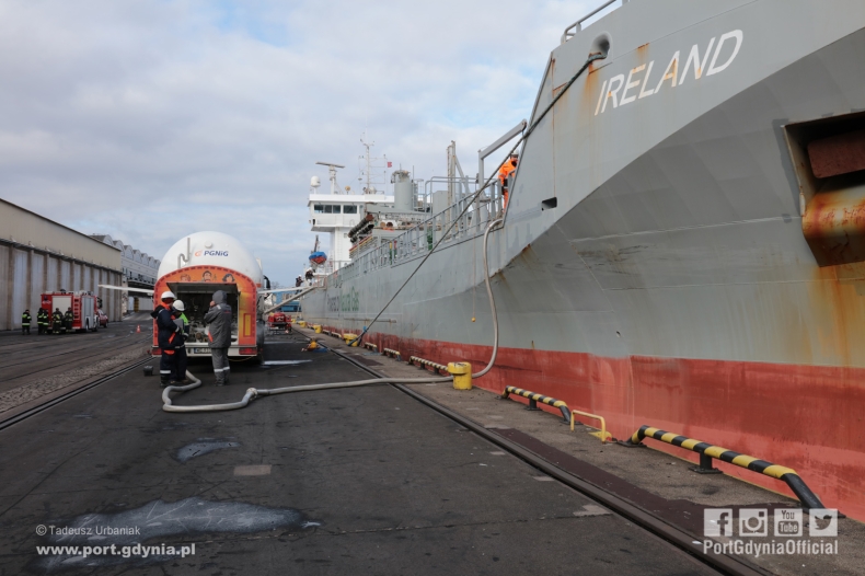 Pierwsze bunkrowanie LNG w polskich portach (wideo) - GospodarkaMorska.pl