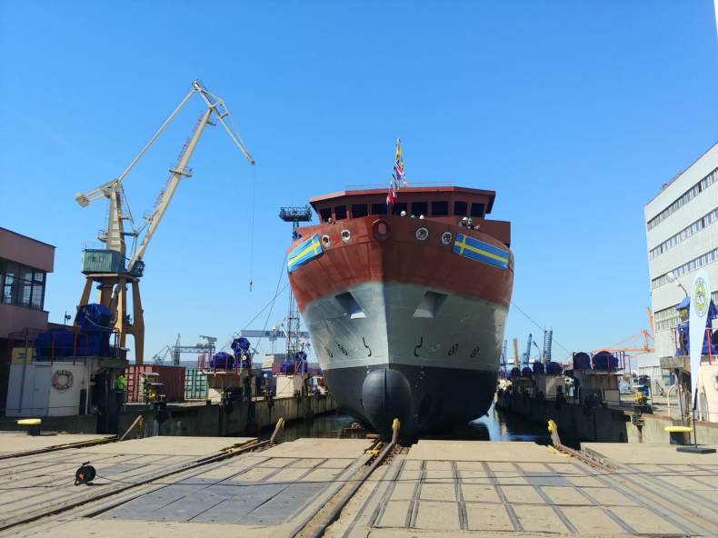 Szwedzki okręt SIGINT zwodowany w Gdyni (foto, wideo) - GospodarkaMorska.pl