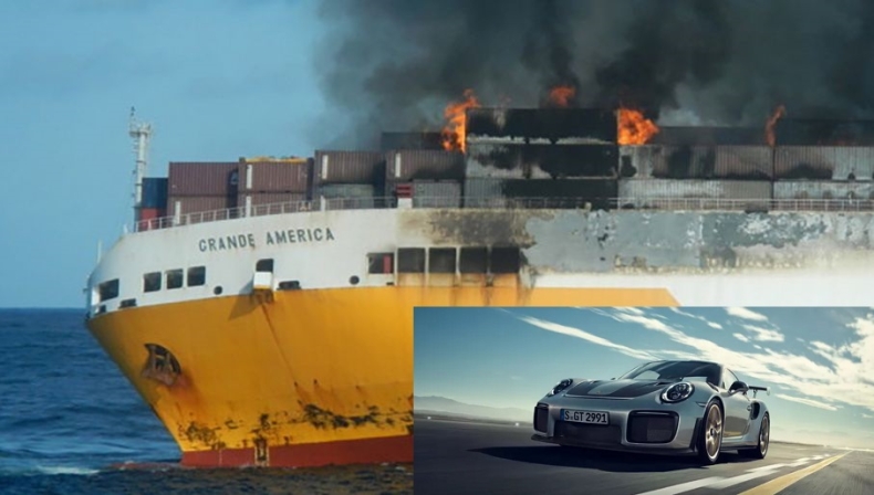 Luksusowe auta na dnie. Zatonął statek z nowymi porsche na pokładzie (wideo) - GospodarkaMorska.pl