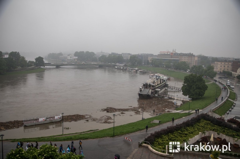 Kraków: Wieczorem ma spaść poziom wody w Wiśle - GospodarkaMorska.pl
