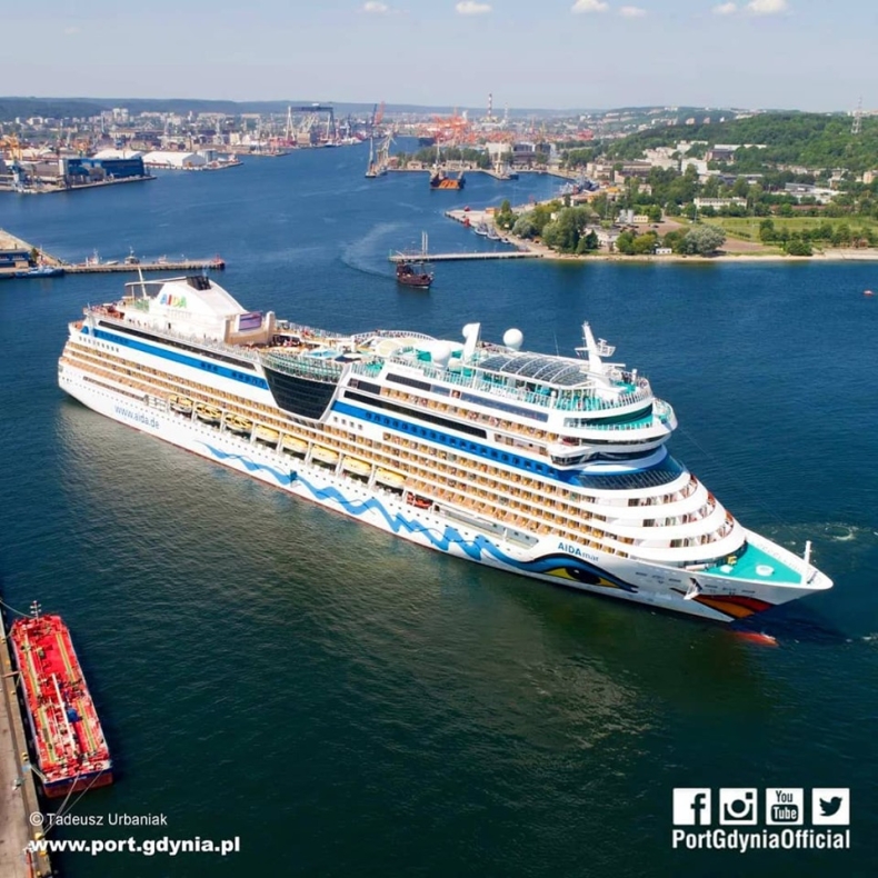 „Uśmiechnięta” AIDAmar po raz kolejny w Porcie Gdynia (wideo) - GospodarkaMorska.pl