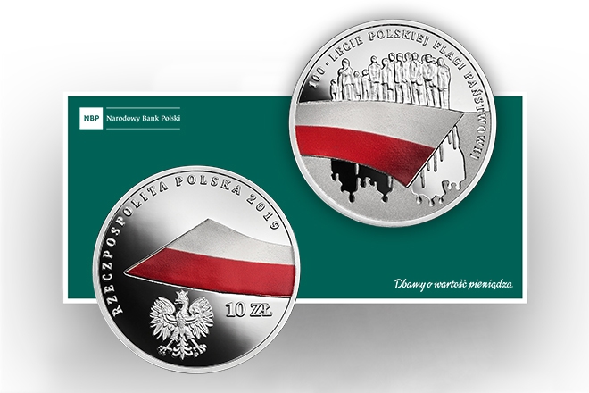 100-lecie polskiej flagi państwowej – moneta kolekcjonerska NBP - GospodarkaMorska.pl