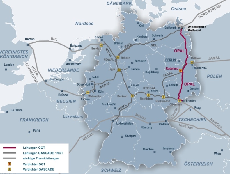 Operator gazociągu OPAL zmniejszy przesył gazu - GospodarkaMorska.pl