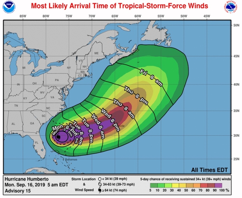 Burza Humberto przekształciła się w huragan - GospodarkaMorska.pl