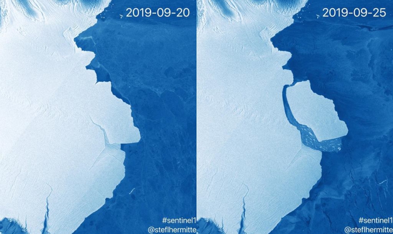 Góra lodowa ważąca 315 miliardów ton oderwała się od lodowca Antarktydy - GospodarkaMorska.pl
