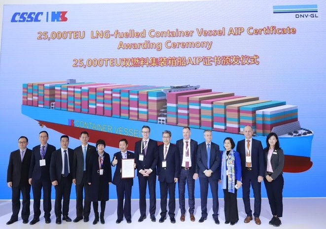 Chińska stocznia z certyfikatem na największy na świecie kontenerowiec napędzany LNG - GospodarkaMorska.pl