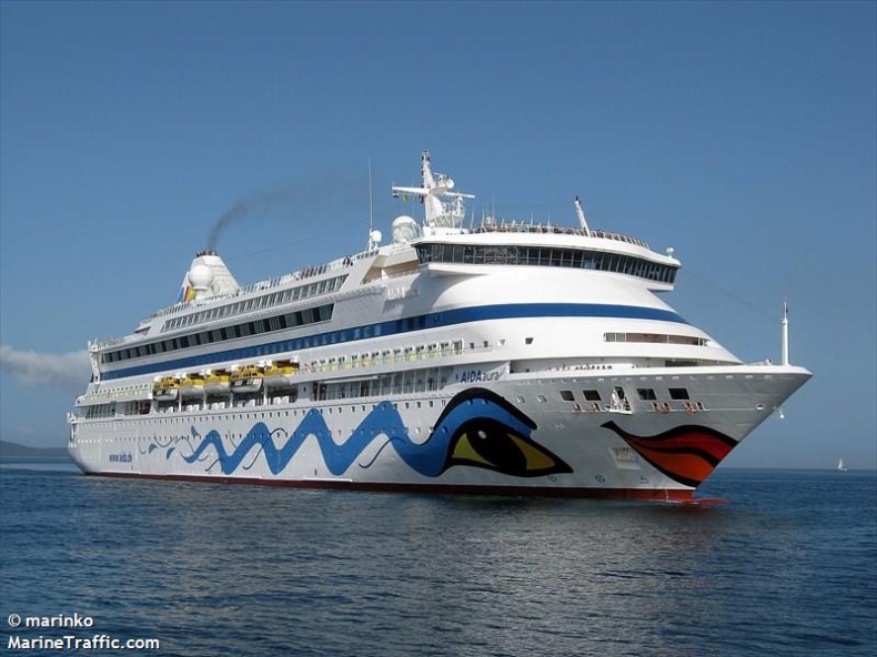 Koronawirus na wycieczkowcu Aida Aura? Na pokładzie ponad tysiąc pasażerów - GospodarkaMorska.pl