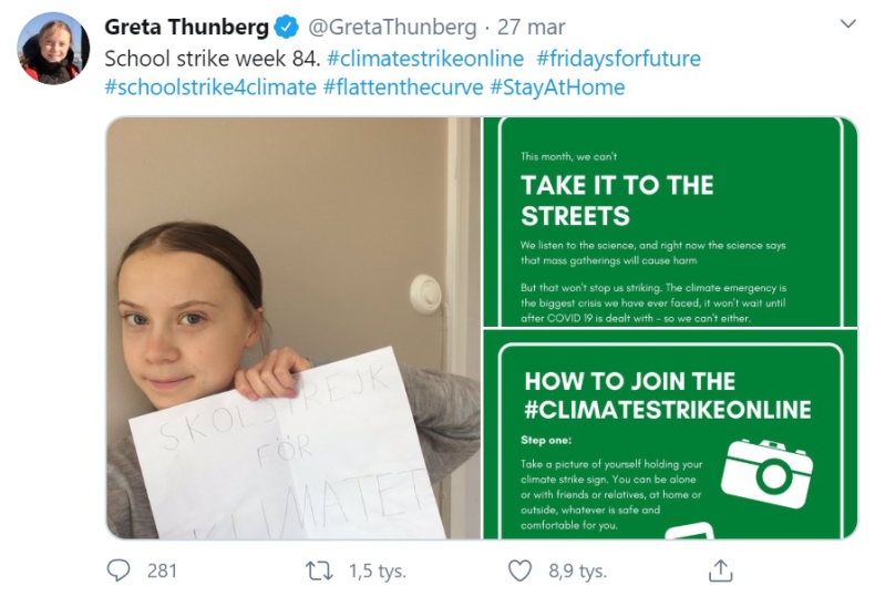 Greta Thunberg protestuje w mediach społecznościowych - GospodarkaMorska.pl
