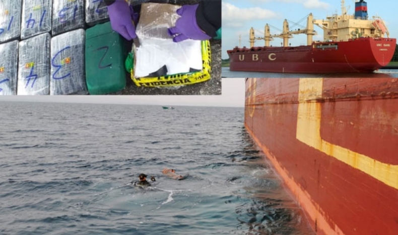 Skrzynka z kokainą przymocowana do kadłuba statku towarowego - GospodarkaMorska.pl