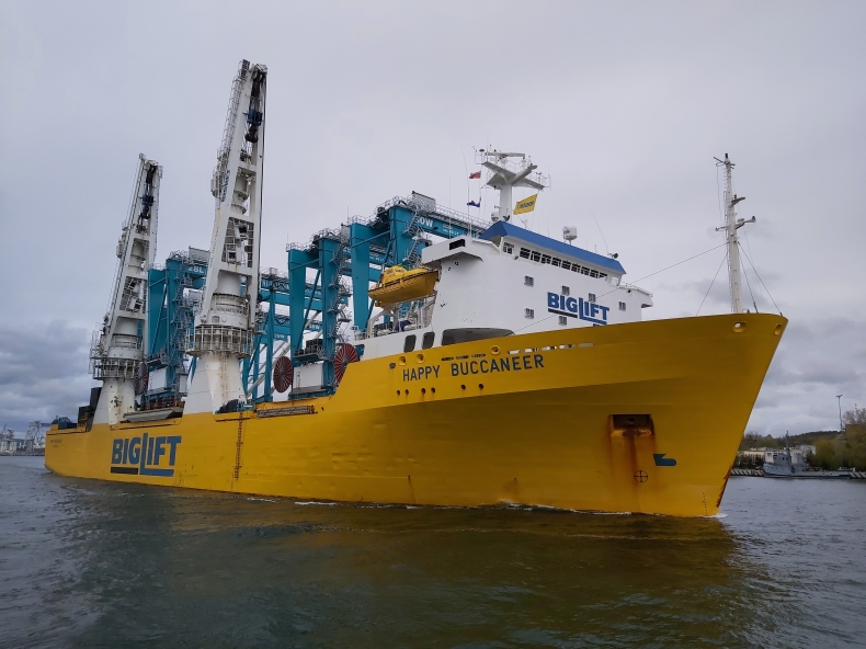 BigLift - armator wagi cięzkiej. Ostatnia partia suwnic wypłynęła z Portu Gdynia do USA - GospodarkaMorska.pl