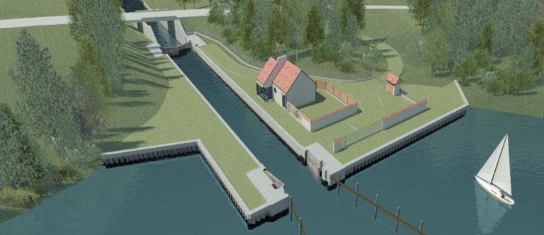 Budowa nowej śluzy Guzianka II na ukończeniu - GospodarkaMorska.pl