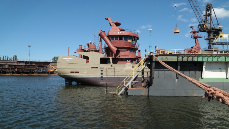 Wodowanie sejnera TBN Støttfjord w stoczni Safe w Gdańsku - GospodarkaMorska.pl