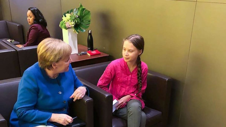 Merkel po spotkaniu z Thunberg: ocieplanie się klimatu to globalne wyzwanie - GospodarkaMorska.pl