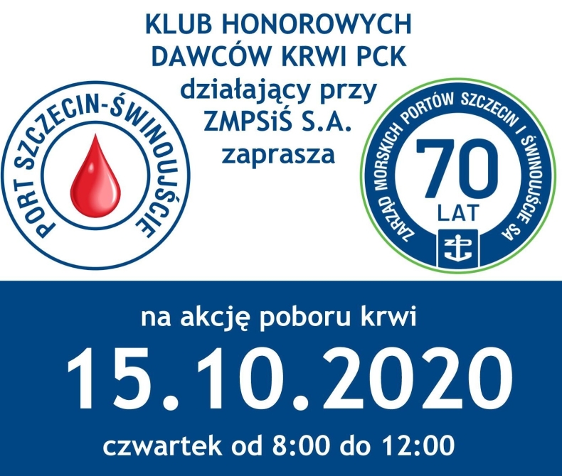 70 litrów krwi na 70-lecie portów w Szczecinie i Świnoujściu - GospodarkaMorska.pl