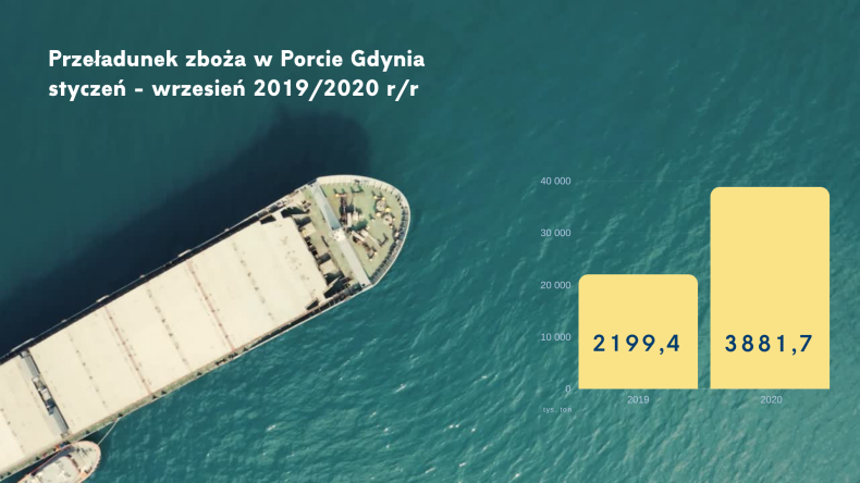 Gigantyczny wzrost przeładunków zbóż w Porcie Gdynia - GospodarkaMorska.pl