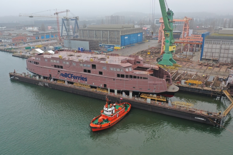 Czwarty prom dla BC Ferries zwodowany w Remontowa Shipbuilding - GospodarkaMorska.pl