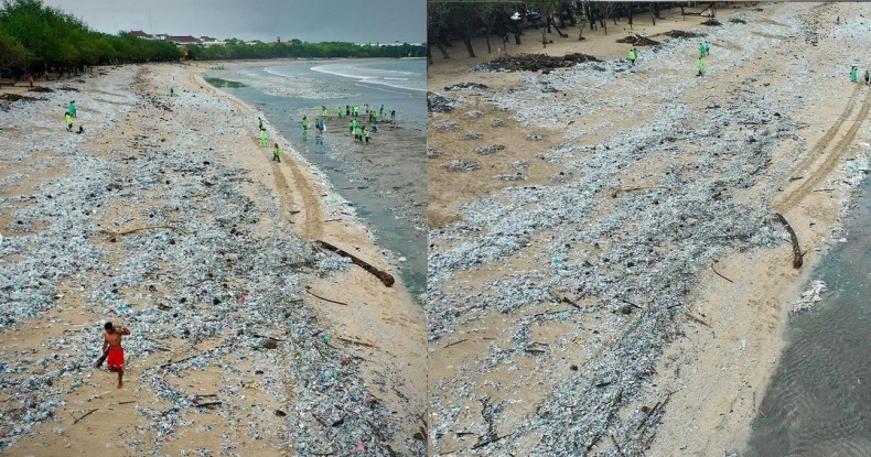 Plaże Bali zasypane śmieciami - GospodarkaMorska.pl