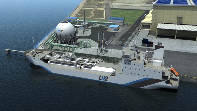 Kawasaki Heavy Industries zbudowało pierwszy na świecie terminal do przeładunku płynnego wodoru - GospodarkaMorska.pl