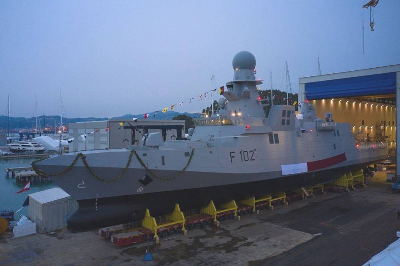 Fincantieri zwodowało drugą korwetę klasy Doha dla katarskiej marynarki wojennej - GospodarkaMorska.pl