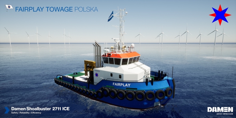 Damen zbuduje Shoalbuster 2711 ICE dla Fairplay Towage Polska - GospodarkaMorska.pl
