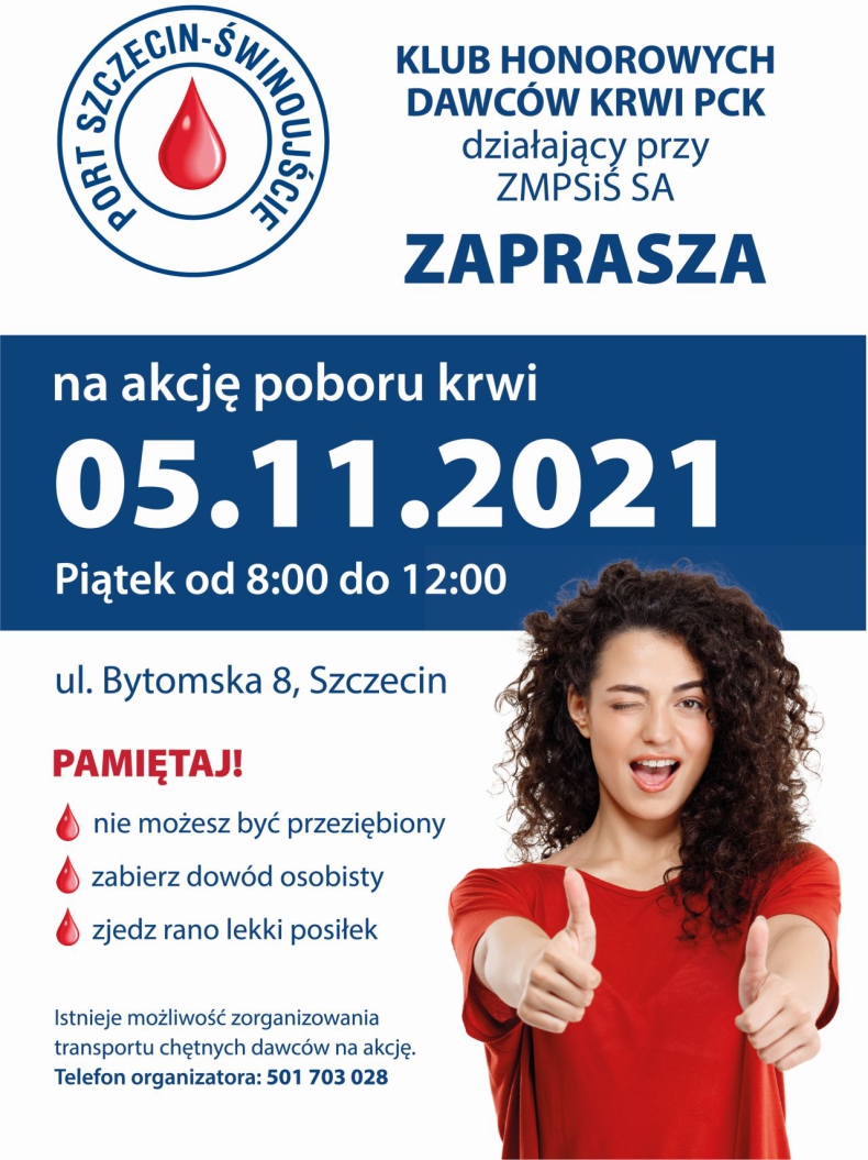 Zbiórka krwi w porcie w Szczecinie - GospodarkaMorska.pl