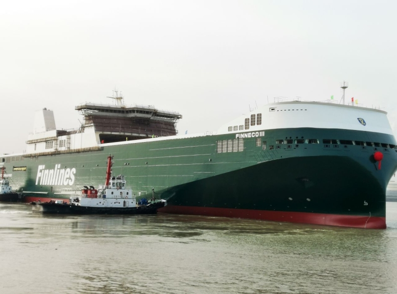 Trzeci hybrydowy prom Finnlines zwodowany - GospodarkaMorska.pl