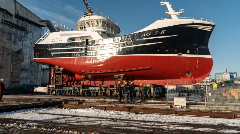Monsun Kr. Sand zwodowany w stoczni Karstensen [WIDEO, ZDJĘCIA] - GospodarkaMorska.pl