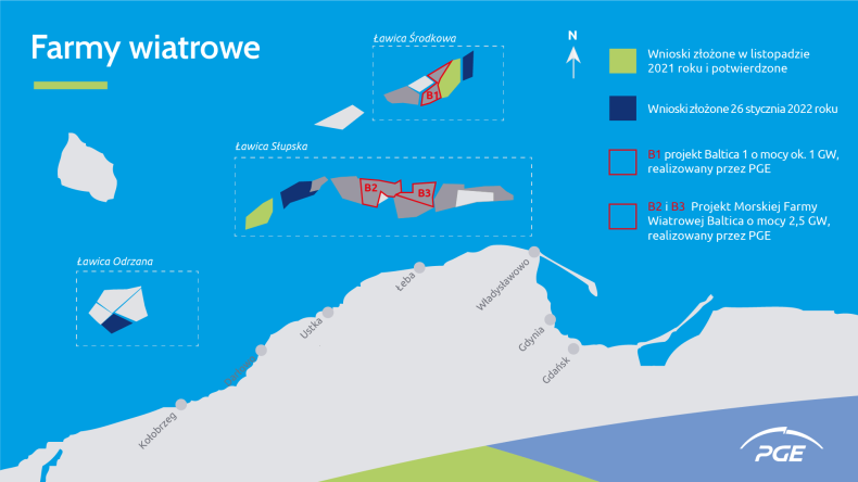 PGE opublikowało lokalizacje nowych farm wiatrowych - GospodarkaMorska.pl