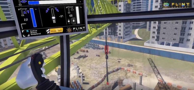 Symulator żurawia wieżowego od Flint Systems  - GospodarkaMorska.pl