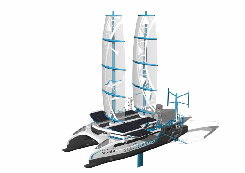 Żaglówka Manta wyłowi i przetworzy plastikowe odpady zalegające w morzach - GospodarkaMorska.pl