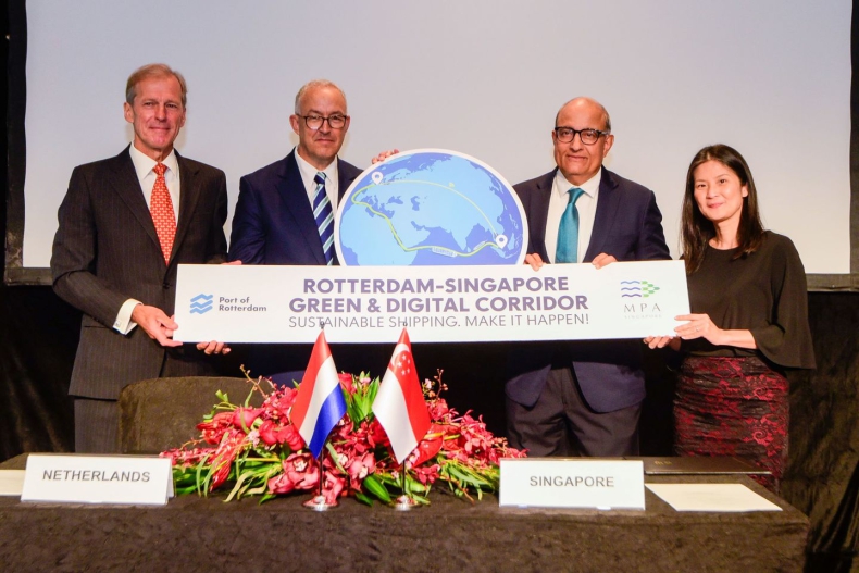 Singapur i Rotterdam utworzą "najdłuższy na świecie" zielony cyfrowy korytarz żeglugowy - GospodarkaMorska.pl