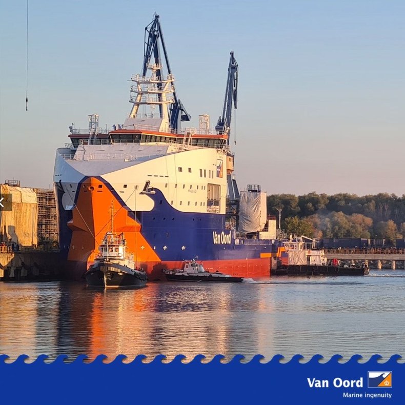 Hybrydowy statek Calypso już zwodowany. Będzie układał kable nowej generacji  - GospodarkaMorska.pl