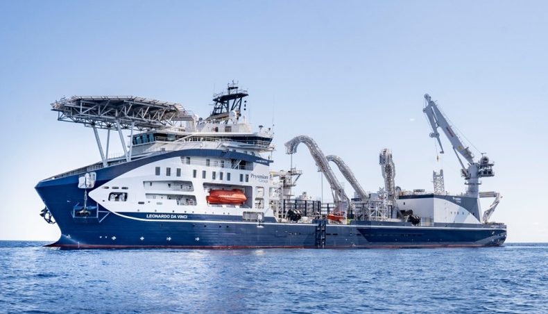 Leonardo da Vinci rozpoczął kładzenie kabli na greckich wodach - GospodarkaMorska.pl