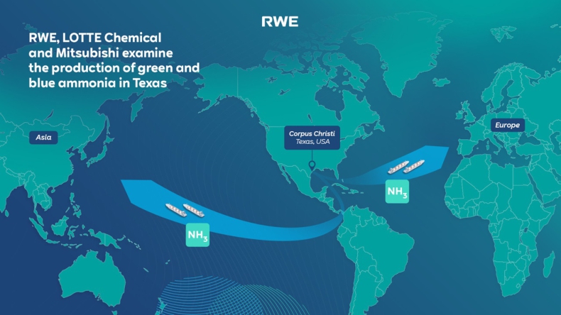 RWE, Lotte Chemical Corporation i Mitsubishi Corporation będą współpracować na rzecz czystego amoniaku  - GospodarkaMorska.pl