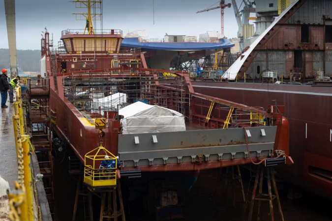 Trzy wodowania w jeden dzień. Crist oddaje kolejne mega bloki statku pasażerskiego - największe, jakie buduje się w Europie [ZDJĘCIA]-GospodarkaMorska.pl